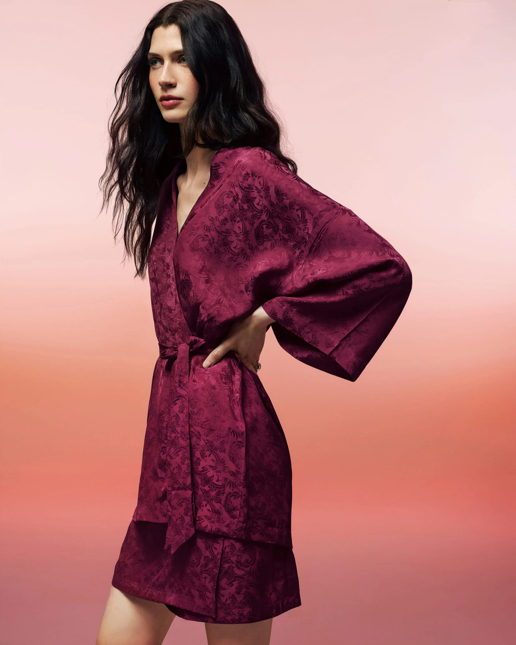 Butterfly Jacquard Kimono Top Women - Image 3
